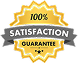 100% satisfaction guarantee badge showing customer confidence and a risk-free purchase promise.